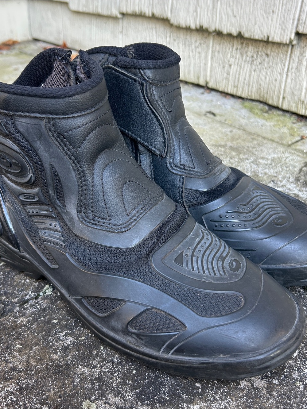 Sidi Slash Black Short Motorcycle Riding Boots Men's Size US 8.5 / EU 42